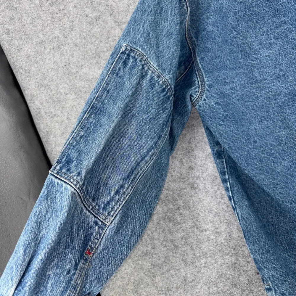 Northpeak Clothing Co Mens Large Denim Jacket Blue Cotton Chore Coat Farm Work